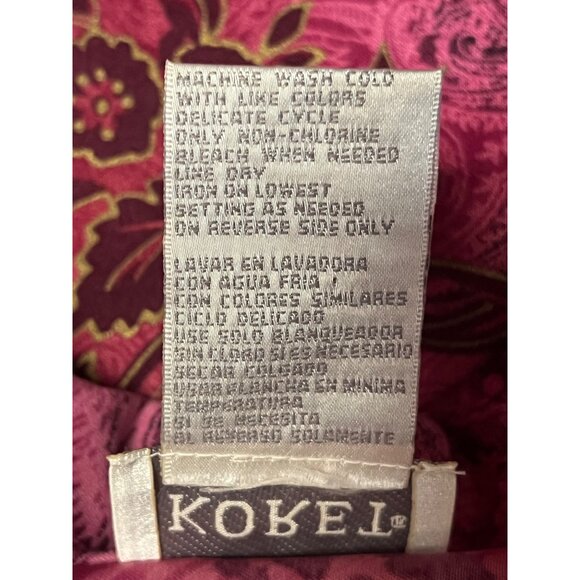 Koret Women 8 Pink Burgandy Floral Blazer Jacket Velour Burn out Career VTG - Picture 13 of 15